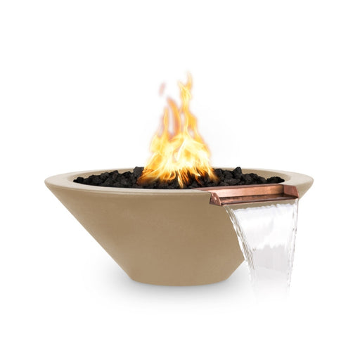 Charleston Fire & Water Bowl - GFRC Concrete Brown  with Lava Rock