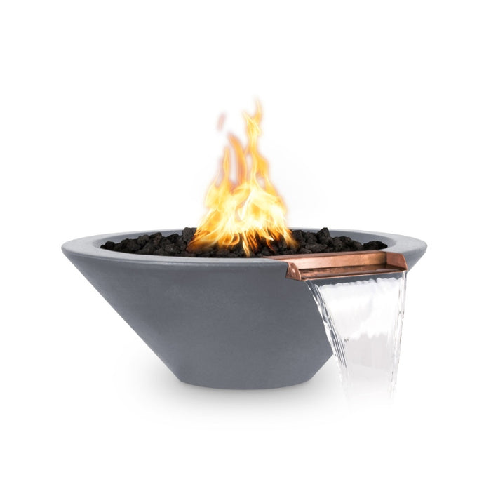 Charleston Fire & Water Bowl - GFRC Concrete Gray  with Lava Rock