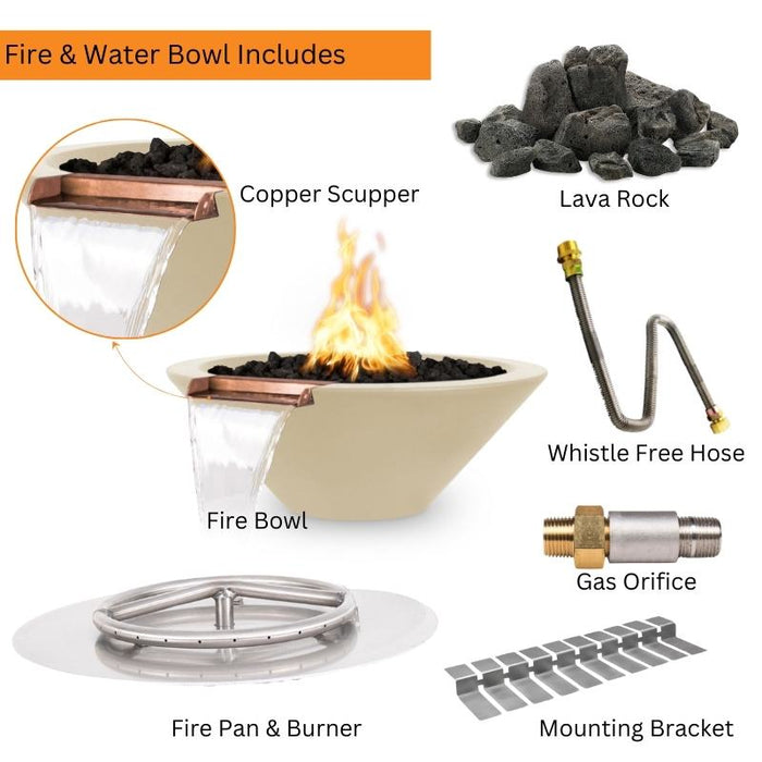 Charleston Fire & Water Bowl - GFRC Concrete Included Items V2