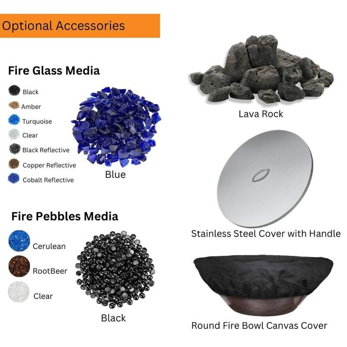 Charleston Fire & Water Bowl - GFRC Concrete Optional Accessories