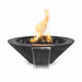 Charleston Fire & Water Bowl - Wood Grain Concrete 32" Ebony with Lava Rock