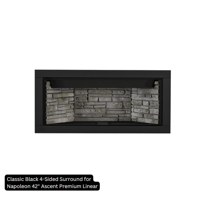 Classic Black 4-Sided Surround for Napoleon 42" Ascent Premium Linear