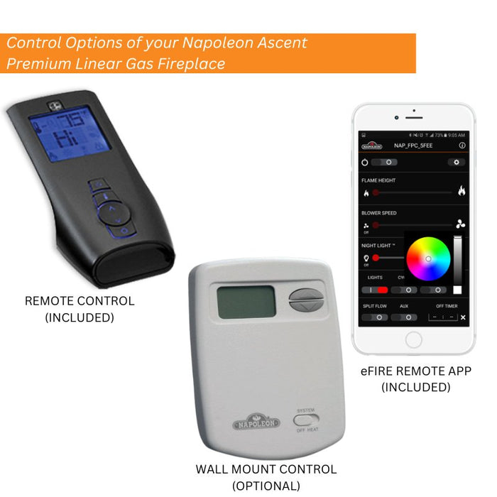 Control Options of your Napoleon Ascent Premium Linear Gas Fireplace V1
