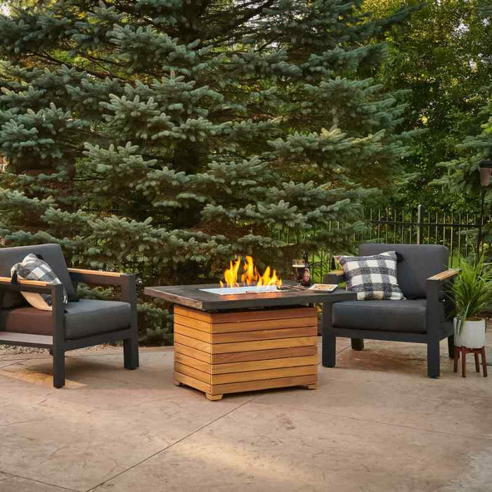 The Outdoor Greatroom Darien Rectangular Gas Fire Pit Table | DAR-1224