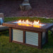 Denali Brew Linear Gas Fire Pit Table Outdoor plus Clear Tempered Fire Glass Gems Plus Fire Burner On Scaled