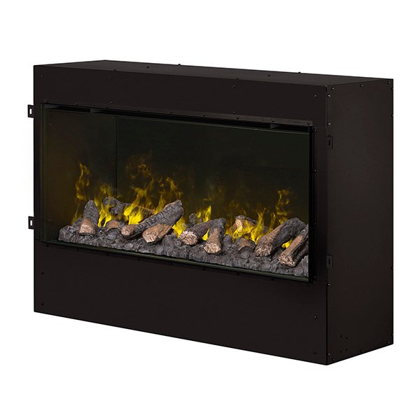  Dimplex40_Opti-Myst Pro1000 Built-In Electric Firebox on White Background with Premium Log Set