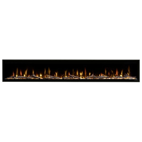 Dimplex Ignite Evolve 100 Built-in Linear Electric Fireplace Face On White Background with Driftwood Media