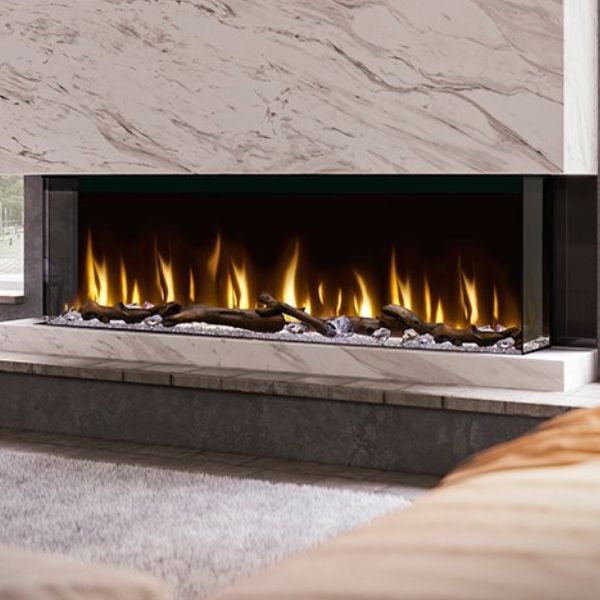 Dimplex Ignite XL Bold 60 Linear Electric Fireplace XLF6017-XD 3-Sided Bay Install Close-Up View