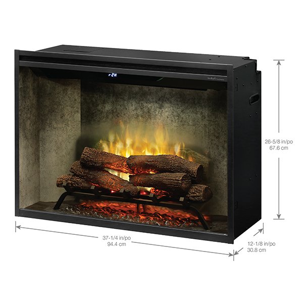  Dimplex Revillusion36_ Built-In Electric Firebox Weathered Concrete with specs