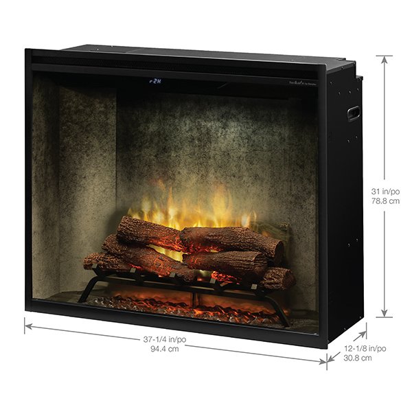  Dimplex Revillusion36_Portrait Built-In Firebox Weathered Concrete with Specs