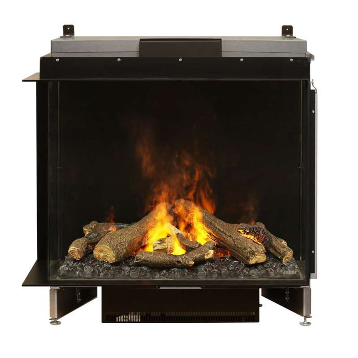 Fabere MatriX Water Vapor Built-In Electric Fireplace FEF3226 Face On White Background Glowing Logs and Smoke