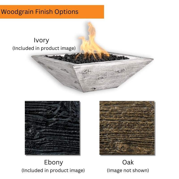 Fire Bowl Wood Grain Concrete Finish Options