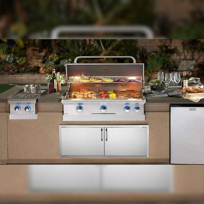 Fire Magic 30" Aurora A540i Built-In Gas Grill with Custom Island Placed in Pool Side Area V2