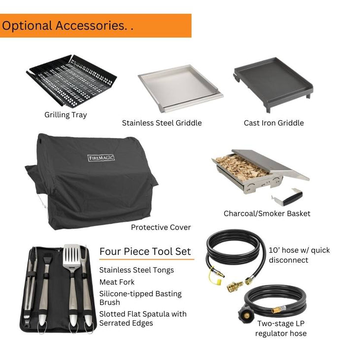 Fire Magic Aurora A660i Portable Gas Grill Optional Accessories. .