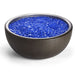 HPC Fire Aluminum Spun Gas Fire Bowl Walnut Blue Glass Embers