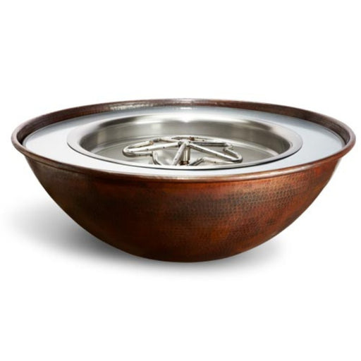 HPC Fire Tempe Hammered Copper Gas Fire Bowl Standard