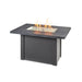 Havenwood 44 with Carbon grey Everblend top and Graphite Grey base with Clear Tempered Fire Glass Gems Fire Burner On