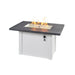 Havenwood 44 with Carbon grey Everblend top and White base with Clear Tempered Fire Glass Gems Fire Burner On