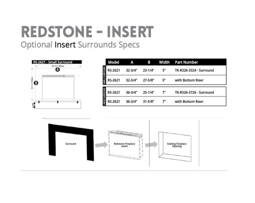 Insert Installation Trim for Modern Flames Redstone 26