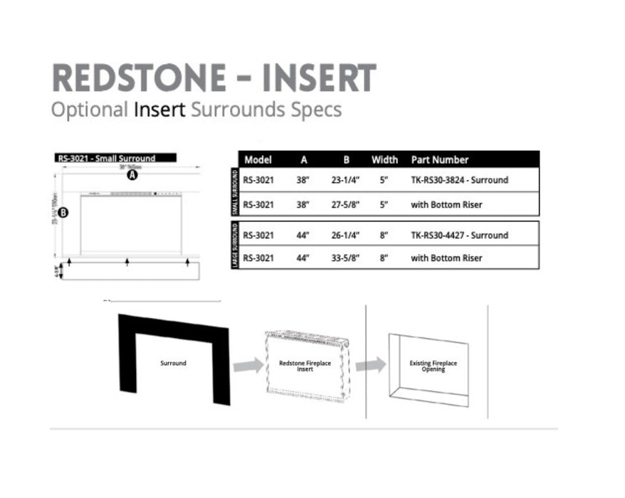 Insert Installation Trim for Modern Flames Redstone 30