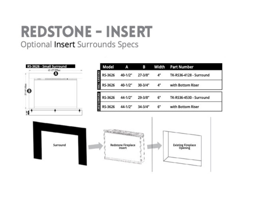 Insert Installation Trim for Modern Flames Redstone 36