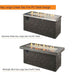 Key Largo Linear Gas Fire Pit Table Designs Stainless Steel &  Midnight Mist V1