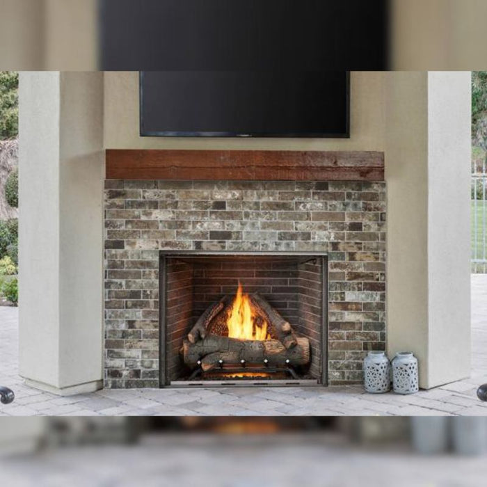 Majestic Courtyard 42" Outdoor Vent Free Gas Fireplace with Stainless Steel Grate and with Lava Rock