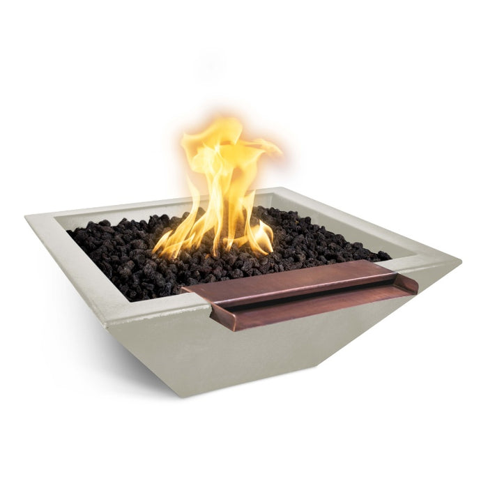 Malibu Wide Spill Fire & Water Bowl - GFRC Concrete Ash