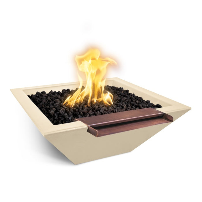 Malibu Wide Spill Fire & Water Bowl - GFRC Concrete Vanilla