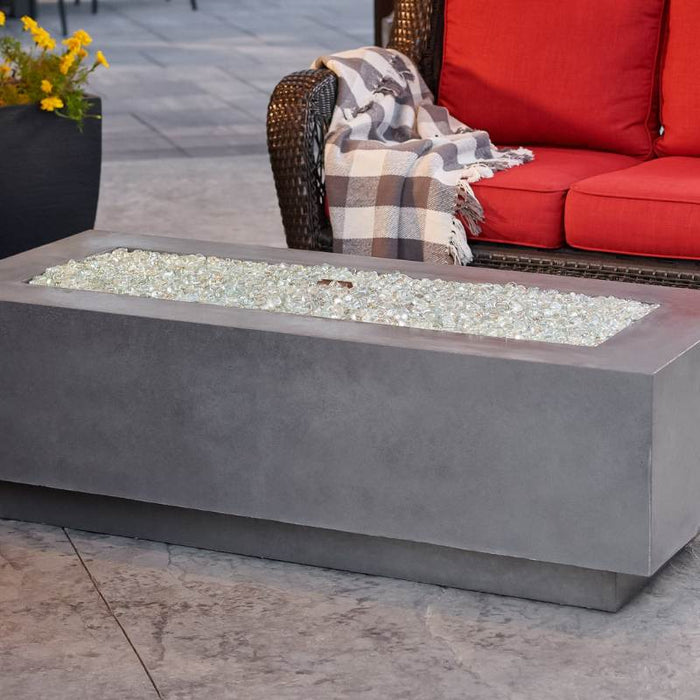 Midnight Mist Cove 54 Linear Gas Fire Pit Table with Clear Tempered Fire Glass Gems