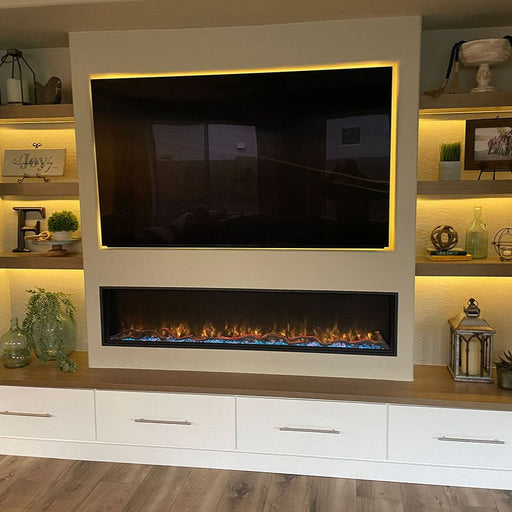  Modern Flames Orion Slim60 Virtual Electric Fireplace built ininstall underT V