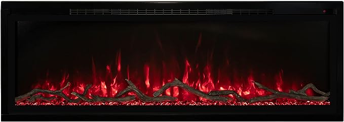 Modern Flames Spectrum Slimline Ultra-Slim Electric Fireplace Face On Red Flame Red Embers - 0a1b6593-6c32-419f-b072-2cd50033fc6f