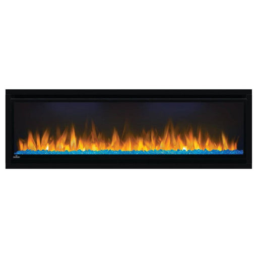 Napoleon Alluravision 50 Built-In Wall Mount Linear Electric Fireplace NEFL50CHD-1 blue glass embers on white background