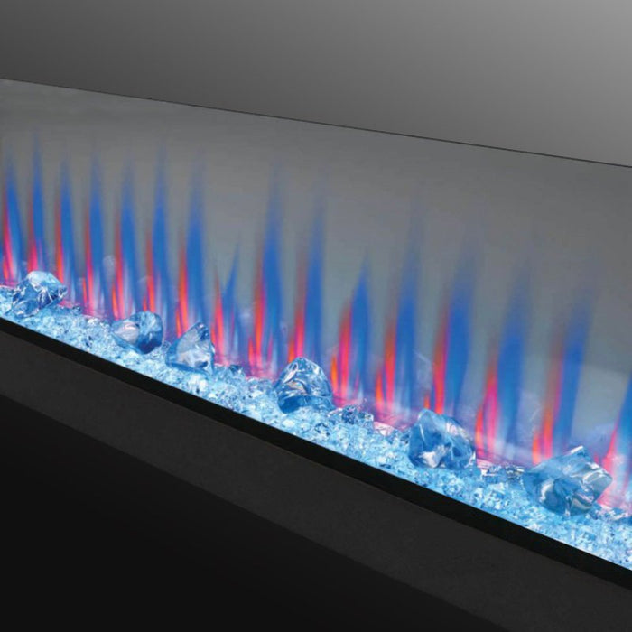 Napoleon CLEARion Elite 60 See-Thru Electric Fireplace Detail Flame Multi LED Blue Glass