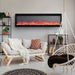 Napoleon Entice 36 Built-InWall Mount Linear Electric Fireplace Crystals Emberbed Dark Orange Flame Scarlet