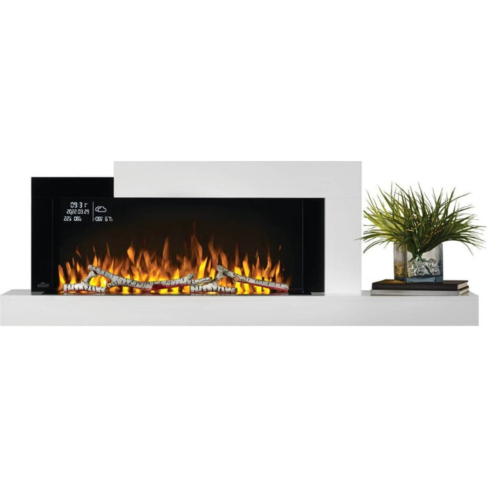 Napoleon Stylus Cara Elite 59 Wall Mount Electric Fireplace Straight Birch Orange Flame LED Red