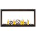 Napoleon Tall Vector 50" See Through Linear Direct Vent Gas Fireplace with Wrought Iron Globes and Mineral Rocks