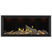 Napoleon Tall Vector 62" With Oak Luminous Logs Face On White Background with Black Finishing Trim