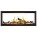 Napoleon Tall Vector with Luminous Logs 62" See Through Direct Vent Linear Gas Fireplace with Oak Logs