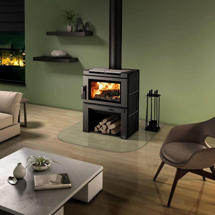 Osburn Matrix Wood Stove with Blower, black side panel and soapstone top panel