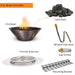 Reno Fire Bowl - Hammered Copper  31 Included Standard Fire Bowl Lava Rock Fire Pan and Burner Whistle Free horse Gas Orifice and Mounting Bracket