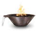 Reno Fire & Water Bowl - Hammered Copper  31 with lava Rock