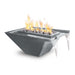 Rio Fire & Water Bowl - Powder Coated Metal 30" Gray with Polished Lava Rock