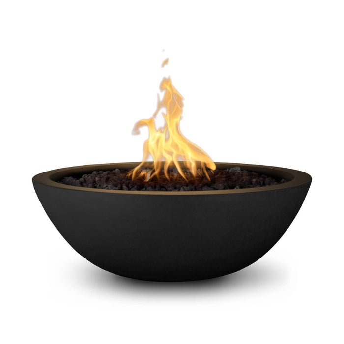 Savannah Fire Bowl - GFRC Concrete Color Black with Lava Rock