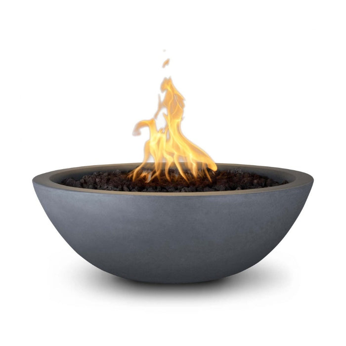 Savannah Fire Bowl - GFRC Concrete Color Gray with Lava Rock