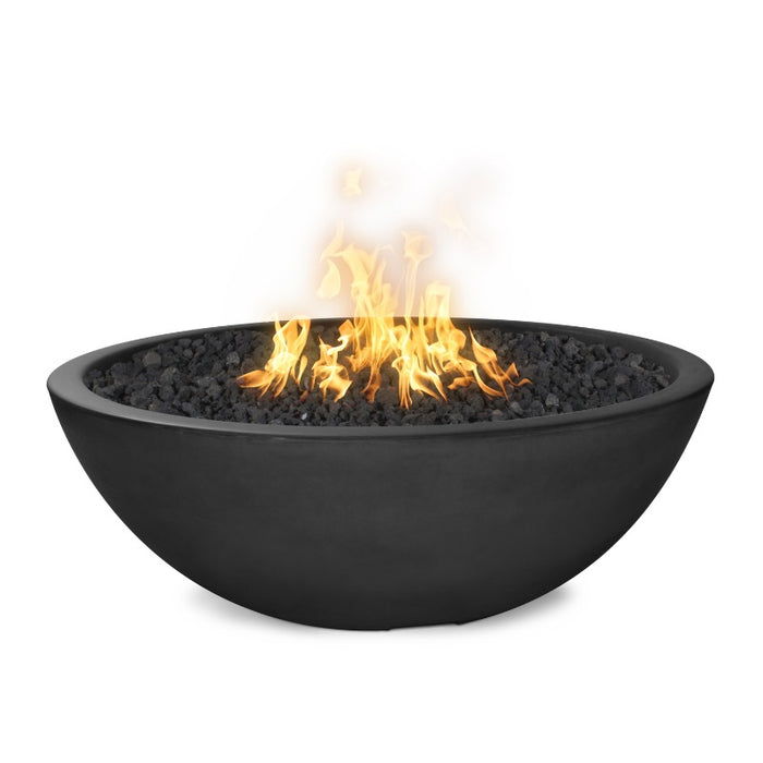 Savannah Fire Pit - GFRC Concrete Black with Lava Rock