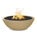 Savannah Fire Pit - GFRC Concrete Brown with Lava Rock