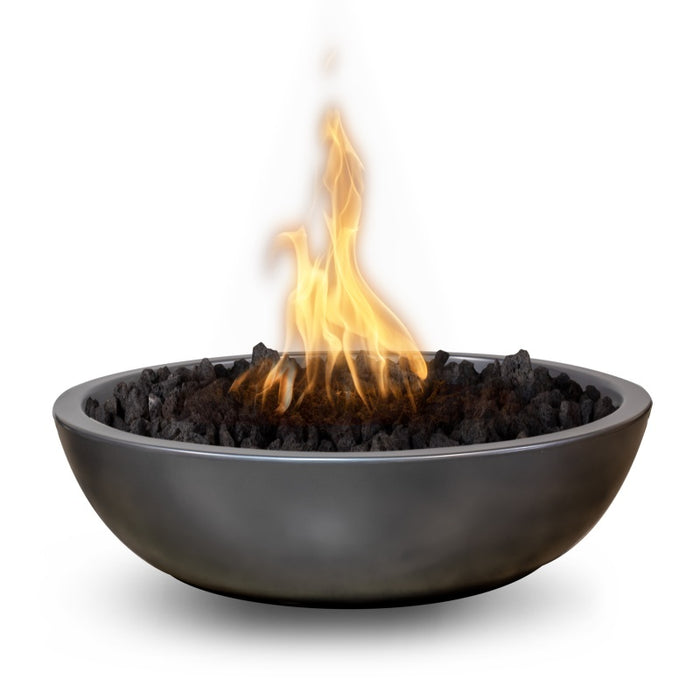 Savannah Fire Pit - GFRC Concrete Metallic Slate with Lava Rock