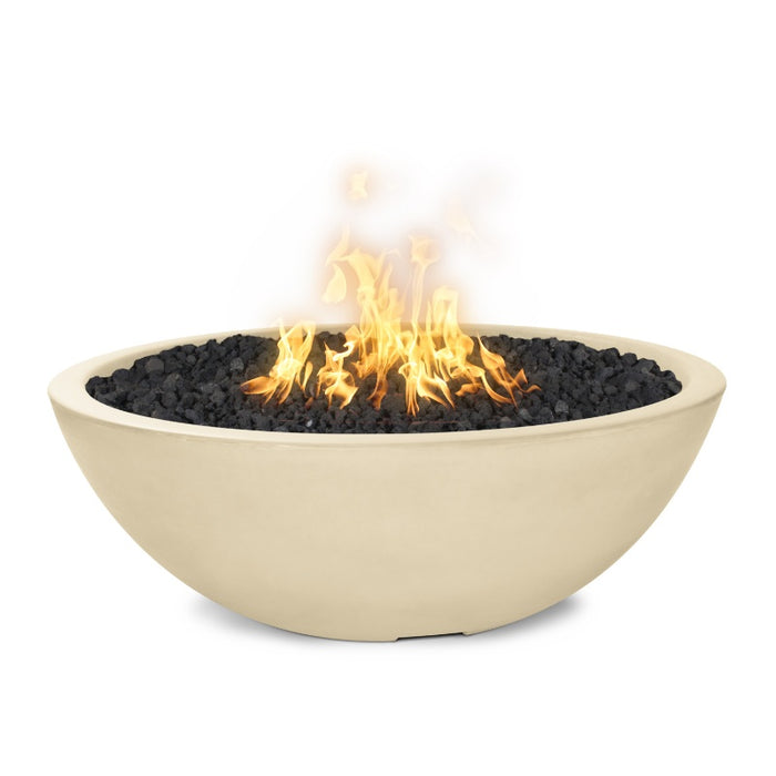 Savannah Fire Pit - GFRC Concrete Vanilla with Lava Rock