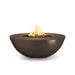 Savannah Fire Pit - GFRC Concrete Wide Ledge Chocolate with Lava Rock